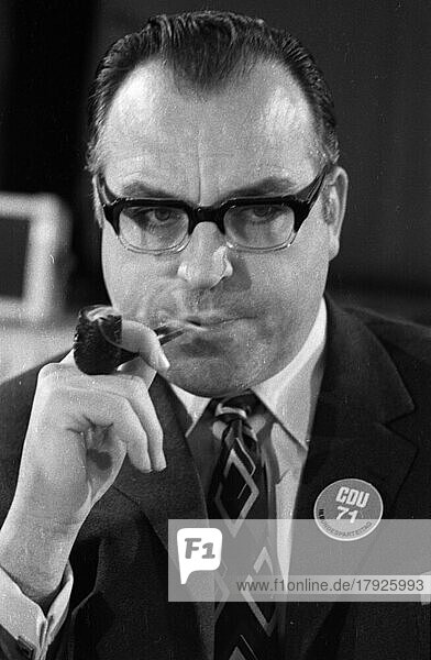 The 18th Party Congress of the Christian Democratic Union of Germany (CDU) was held in Düsseldorf on 25 January 1971. Helmut Kohl  Germany  Europe