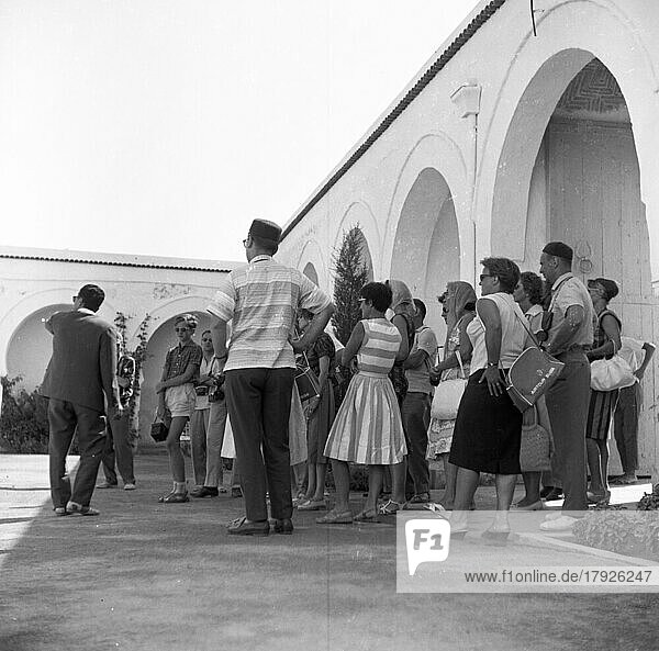 Tourism was in its infancy  as here in 1961. German tourist group  TUN  Tunisia  Africa