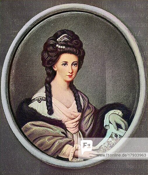 Maria Anna Angelika Kauffmann  1741-1807  im Englischen meist als Angelica Kauffmann bekannt  war eine Schweizer Malerin des Neoklassizismus  die eine erfolgreiche Karriere in London und Rom hatte  Historisch  digitale Reproduktion einer Originalvorlage aus dem 19. Jahrhundert  Originaldatum nicht bekannt