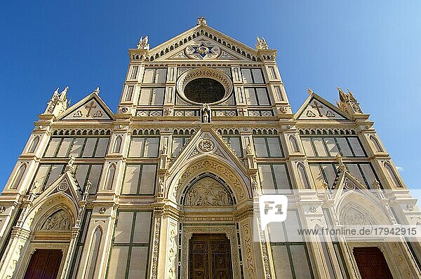 Basilika Santa Croce  Fassade  Florenz Italien  Florenz  Toskana  Italien  Europa