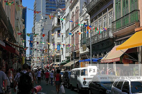 On the street Rua de Buenos Aires  Centro district  Rio de Janeiro  Brazil  South America