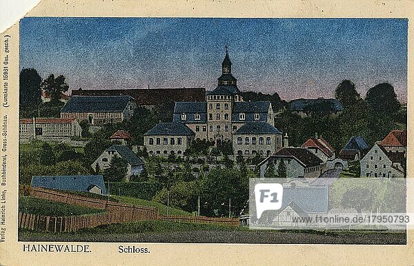 Hainewalde  Schloss  sächsische Gemeinde im Landkreis Görlitz  Sachsen  Deutschland  Ansicht um ca 1900-1910  digitale Reproduktion einer historischen Postkarte  Europa
