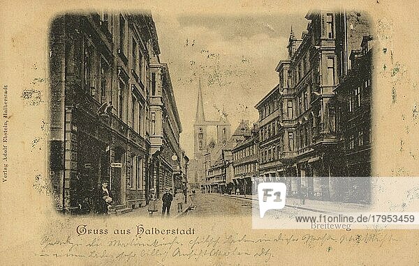 Halberstadt  der Breiteweg  Harz  Sachsen-Anhalt  Deutschland  Ansicht um ca 1900-1910  digitale Reproduktion einer historischen Postkarte  Europa