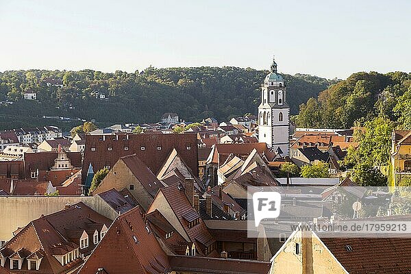 Stadtansicht  Blick auf die Dächer der Altstadt mit Turm der Frauenkirche  Meißen  Sachsen  Deutschland  Europa