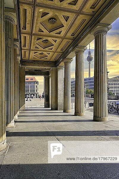 Kolonnade der Alten Nationalgalerie  Museumsinsel  Berlin Mitte  Berlin  Deutschland  Europa