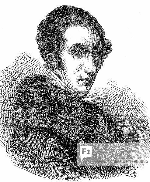 Carl Maria von Weber  18 or 19 November 1786 to 5 June 1826  German composer  conductor and pianist of the Romantic period  Historic  digitally restored reproduction of a 19th century original  exact original date unknown