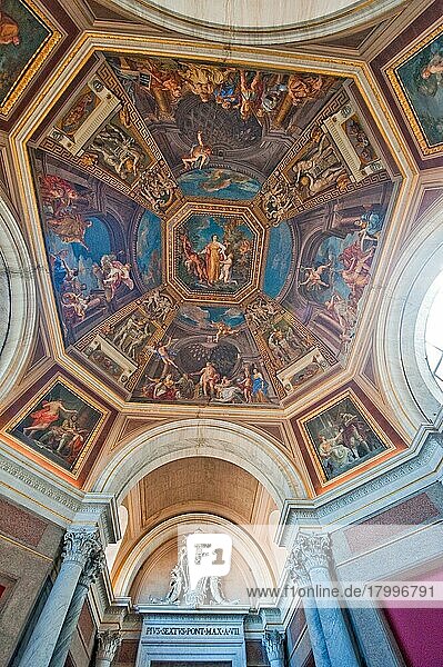Kuppelgemälde im Saal der Musen  Europa  Vatikanische Museen  Vatikanstadt  Vatikan  Rom  Latium  Lazio  Italien  Europa