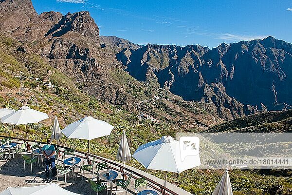 Viewpoint in Masca Valley  Parasols  Tenerife  Spain  Canary Islands  Europe