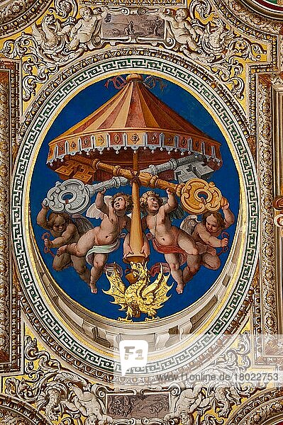 Deckengemälde  Europa/  Sedes Vacante Gregor XIII  Vatikanische Museen  Vatikanstadt  Vatikan  Rom  Latium  Italien  Europa