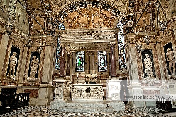 Seitenschiff im Dom von Genua  Europa  Kathedrale  Genua  Ligurien  Italien  Europa