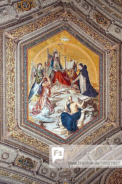 Deckengemälde  Europa/  Heilige Jungfrau Maria  Papst  Philosoph Aristoteles  Vatikanische Museen  Vatikanstadt  Vatikan  Rom  Latium  Italien  Europa