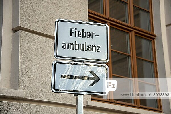 Fever ambulance  lettering  Magdeburg  Saxony-Anhalt  Germany  Europe