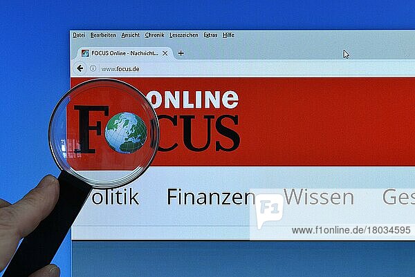 Focus Online  Website  Internet  Bildschirm  Lupe  Hand