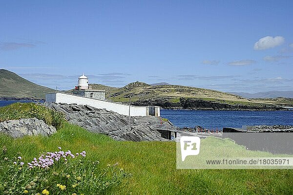 Leuchtturm Cromwell's Point  Valentia  Iveragh-Halbinsel  Ring of Kerry  Grafschaft Kerry  Irland  Europa