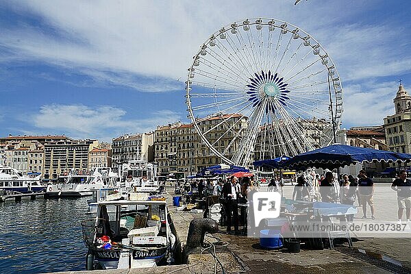 Ferris Wheel  Fish Market  Old Port  Marseille  South of France  France  Europe