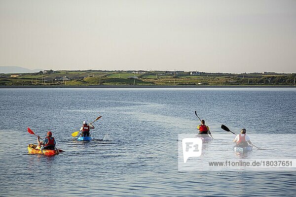 People in kayaks on a lake  Irish vacation  Ireland  Europe