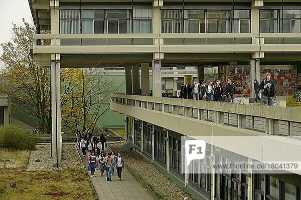 Building row N  Ruhr University  Bochum  North Rhine-Westphalia  Germany  Europe