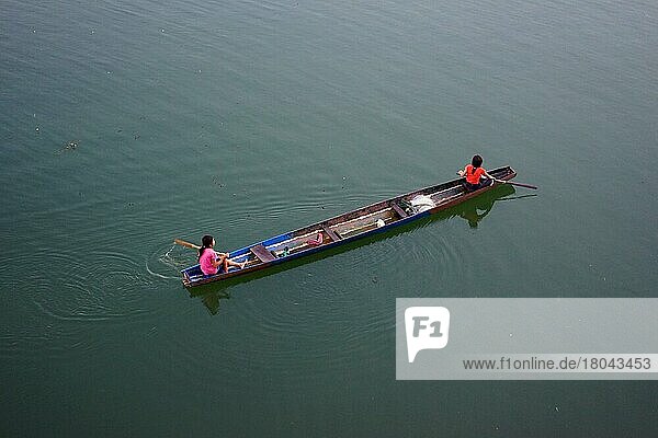 Boot auf dem Mekong  Don Khon  Mekong  4000 Inseln  Si Phan Don  Provinz Champasak  Sued-Laos  Laos  Asien