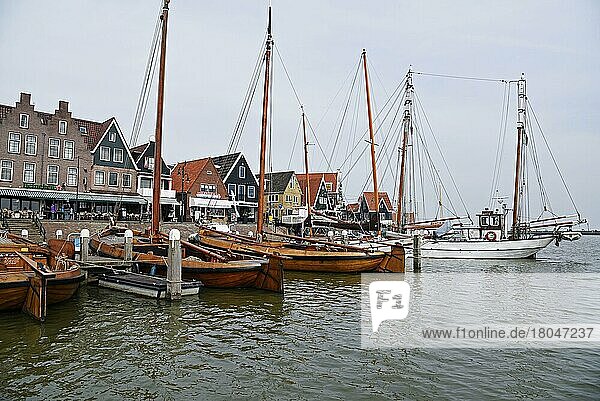 Boats  Harbour  Volendam  Edam  North Holland  The Netherlands  Holland  Europe