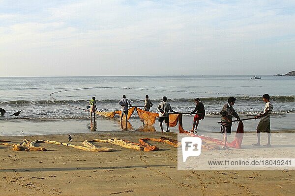 Fischer  Palolem Strand  Goa  Indien  Asien