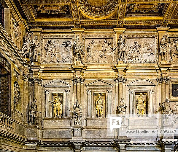 Teatro Olimpico  work of Palladio  oldest indoor theatre in Europe  Vicenza  Veneto  Italy  Vicenza  Veneto  Italy  Europe