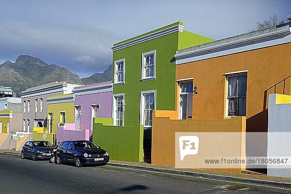 Farbige Häuser in Bo Kaap  malayisch  moslimisches Viertel  Kapstadt  West Kap  Westkap  Südafrika