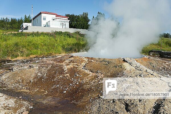 Ystihver  Heiße Quelle  Hveravellir  Geothermalgebiet  Straße 87  bei Rein  Island  Europa