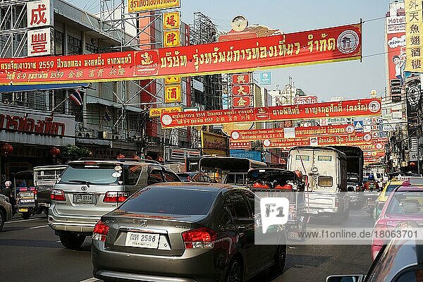 Chinesisches Viertel von Bangkok während des Neujahrsfestes  China Town  Chinesisches Viertel  Samphanthawong  Bangkok  Thailand  Asien