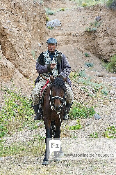 Rider  Ile-Alatau National Park  Assy Plateau  Almaty  Kazakhstan  Central Asia  Asia