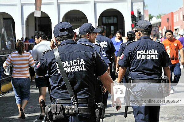 Policia Munipal  at the Carnival  Merida  Yucatan  Mexico  Central America