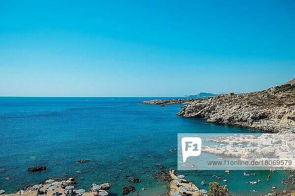 Blick auf die Küste der Region Meer. Rhodos  Griechenland  Europa