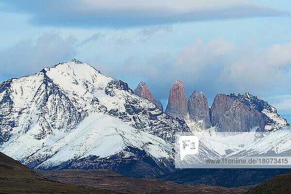 Cuernos del Paine and the Torres  Torres del Paine National Park  Chilean Patagonia  Chile  South America