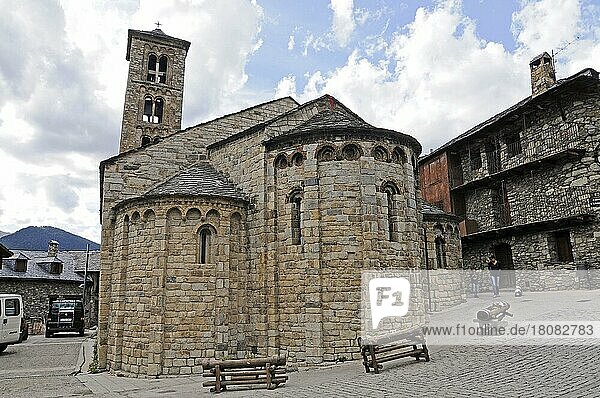 Santa Maria  Cataluna  romanische Kirche  Taull  La Vall de Boi  Tal  Pyrenäen  Provinz Lleida  Katalonien  Spanien  Europa