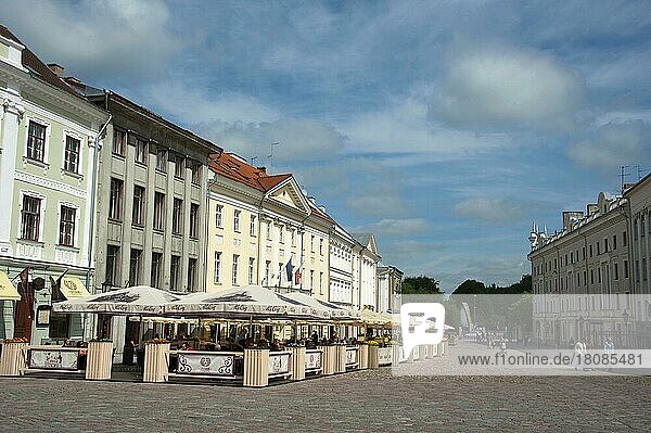 Häuser am Rathausplatz  Tartu  Estland  Baltikum  Europa  Dorpat  Europa