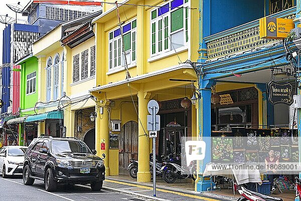 Historische Häuser  portugiesischer Stil  Phuket Town  Phuket  Thailand  Asien