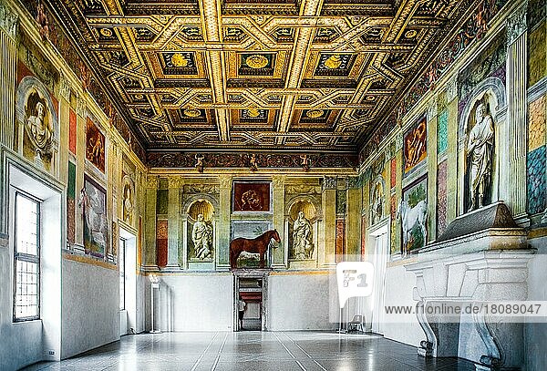 Hall of Horses  Horses were Federico's passion  Palazzo Te  Pleasure Palace  Mantua  Lombardy  Italy  Mantua  Lombardy  Italy  Europe