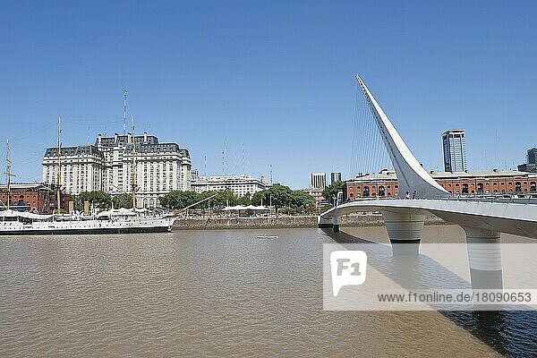 Puente de la Mujer  Brücke der Frauen  Puerto Madero  Buenos Aires  Argentinien  Südamerika