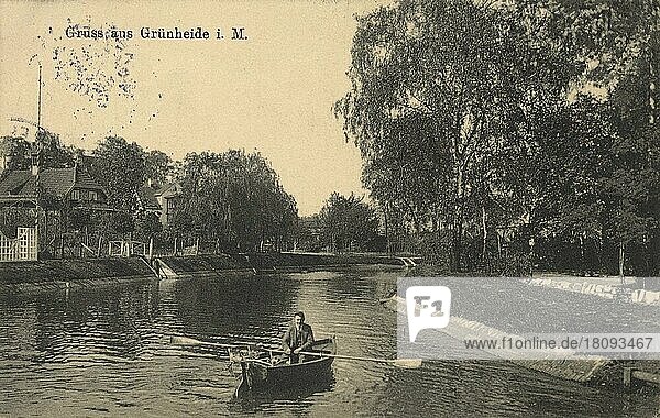 Grünheide in Mark  Brandenburg  Deutschland  Ansicht um ca 1900-1910  digitale Reproduktion einer historischen Postkarte  public domain  aus der damaligen Zeit  genaues Datum unbekannt  Europa