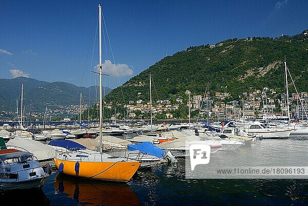 Marina  Como  Lake Como  ships  yachts  Lombardy  Italy  Europe