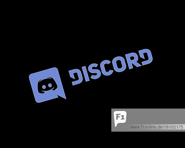 Discord software  gedrehtes Logo  Schwarzer Hintergrund
