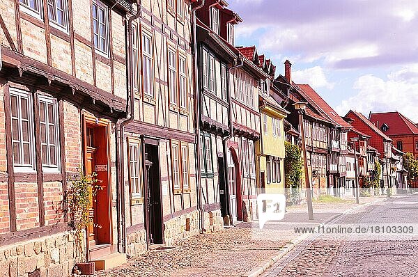 Fachwerkhäuser  Romanik  Quedlinburg  UNESCO-Welterbe  Sachsen-Anhalt  Deutschland  Europa