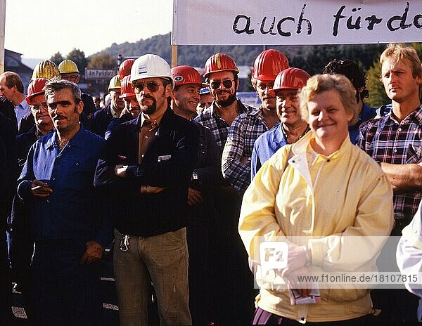 Siegen Stahlarbeiter im Warnstreik am 25 9 1986