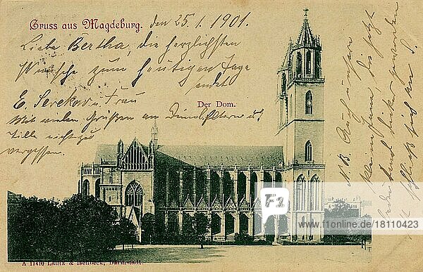 Magdeburg  Sachsen-Anhalt  Deutschland  Ansicht um ca 1910  digitale Reproduktion einer historischen Postkarte  aus der damaligen Zeit  genaues Datum unbekannt  Europa
