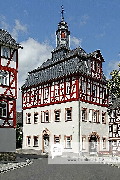Altes Rathaus  erbaut 1724  Fachwerkhäuser  Dillenburg  Ldkrs. Lahn-Dill-Kreis  Hessen  Deutschland  Europa