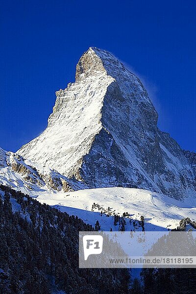 Matterhorn 4478 m  bei Zermatt  Schweiz  Europa