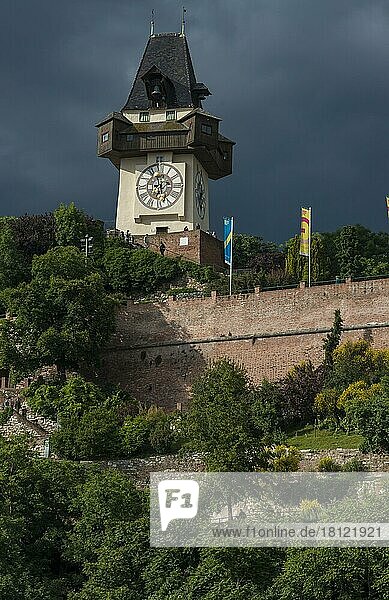 Uhrturm am Schlossberg  Graz  Steiermark  Österreich  Europa