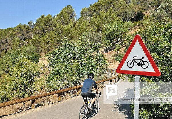 Cyclists  Majorca  Spain  Europe