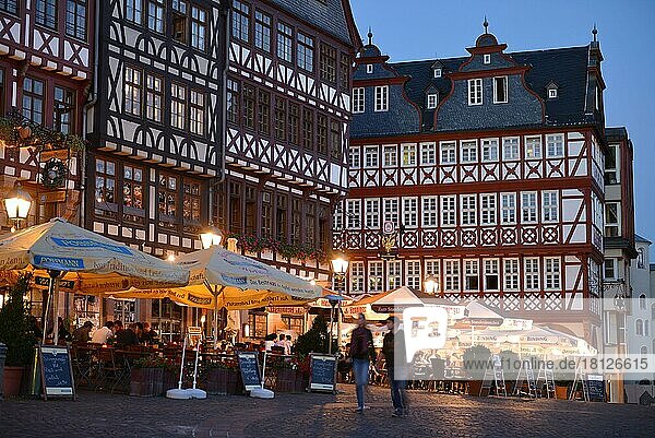 Half-timbered houses  Römerberg  Old Town  Frankfurt am Main  Hesse  Germany  Europe