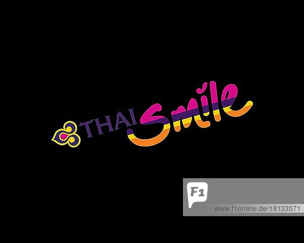 Thai Smile  gedrehtes Logo  Schwarzer Hintergrund