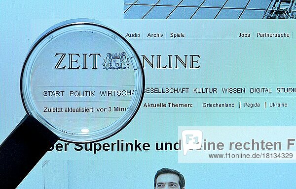 Bildschirm  Internet  Lupe  zeit.de  Zeit Online
